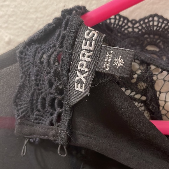 Express mock neck top, lace detail. - Picture 4 of 4